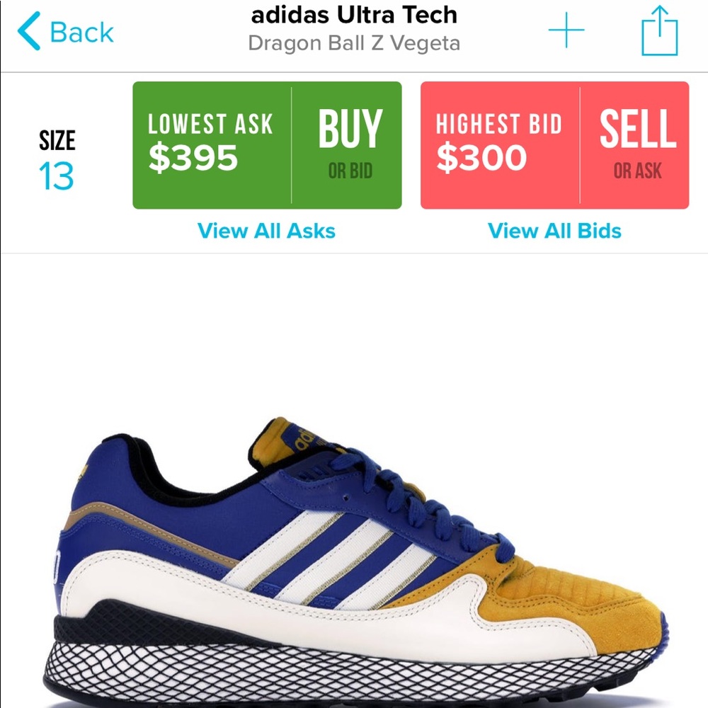 ADIDASxDRAGONBALL ultra tech “vegeta” sz 13